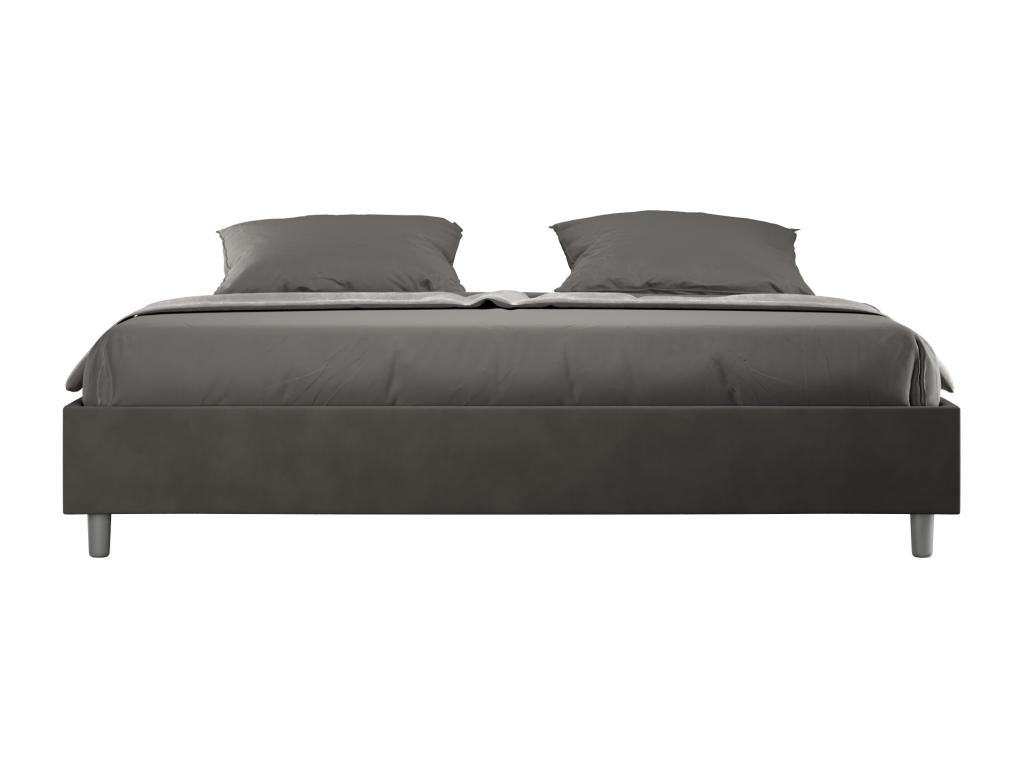 Lit coffre rembourré 180x210 microfibre gris Chicyla SPKS70398