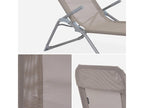 Lot de 4 bains de soleil pliants - Chicyla - Transats textilène 2 positions- chaises longues OGTL51126