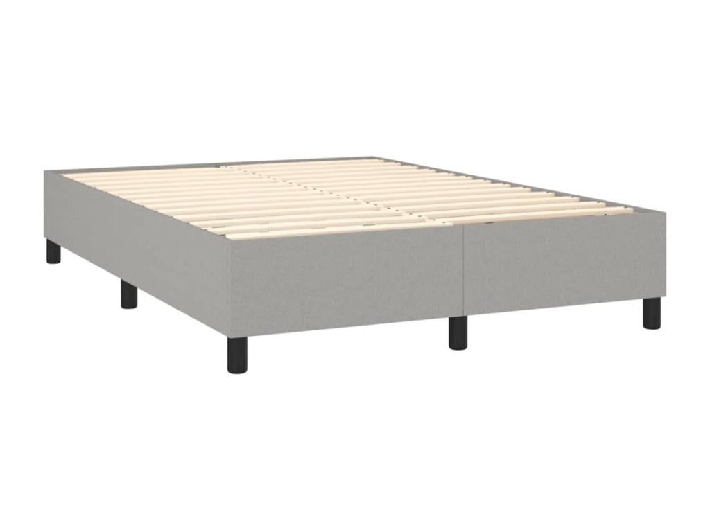 Lit à sommier tapissier avec matelas Gris clair 140x200cm Tissu AHUN45432