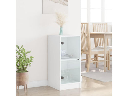 Armoire latérale avec portes en verre blanc 35x37x75.5 cm MGZZ68940
