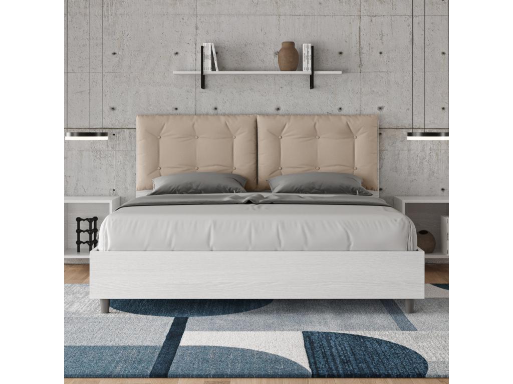 Lit coffre 160x200 avec coussins similicuir Chicyla ARDZ37016