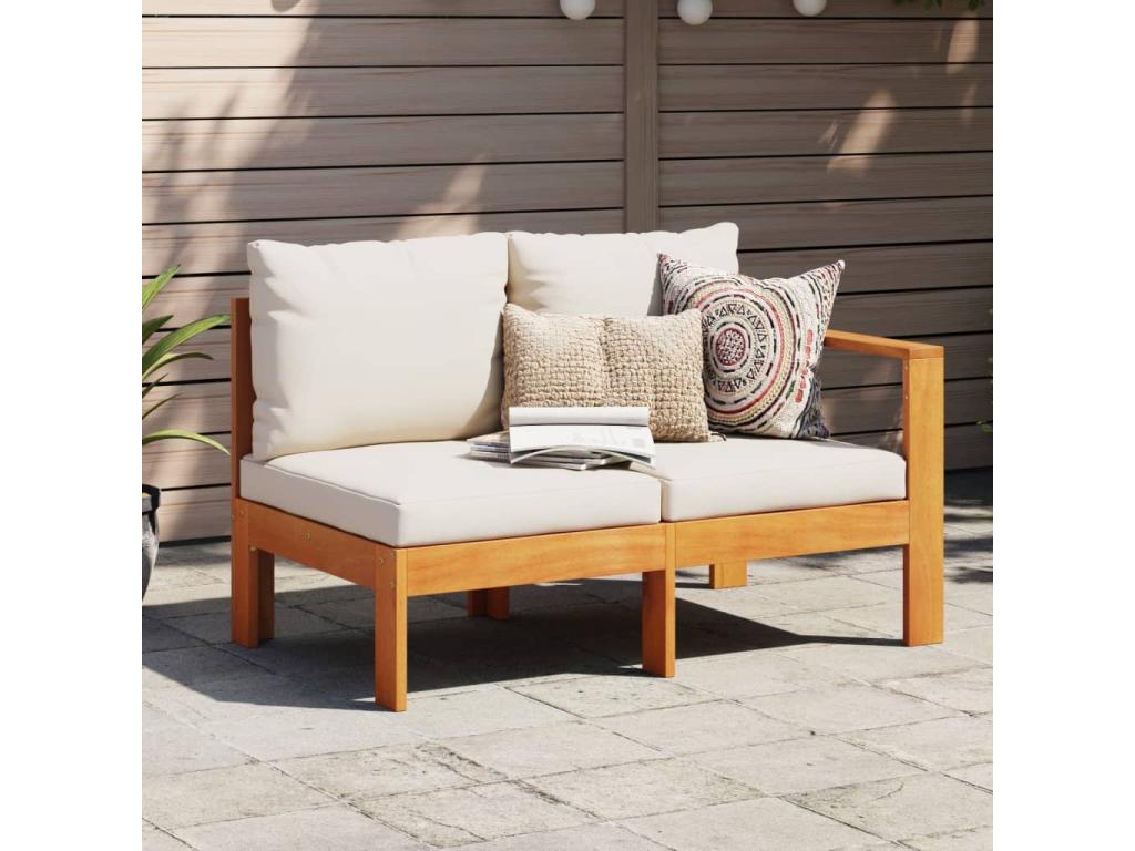 Canapé de jardin avec 1 accoudoir 2 places bois massif d'Chicyla LOQH21449