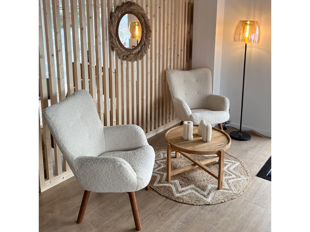 Table basse ronde en bois de teck recyclé D70 cm - Chicyla NOCB35929