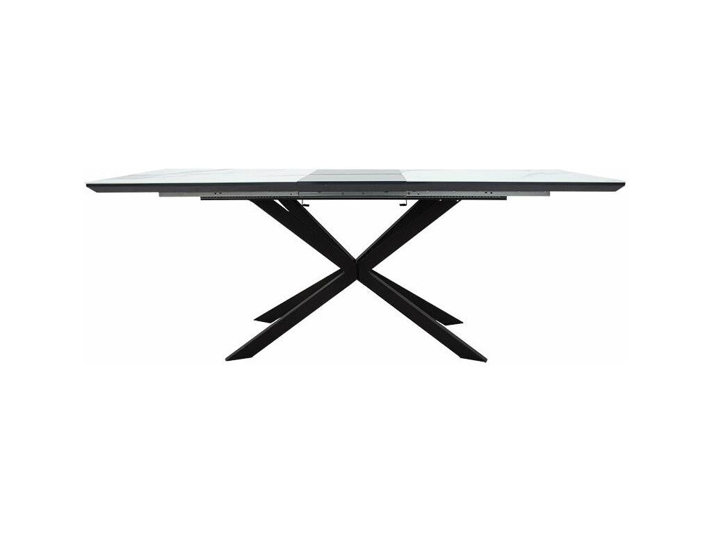 Table à manger extensible Laviecasa MDF marbre gris-noir160-200x80x77 cm RGCI35009