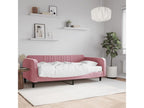 Lit de jour avec matelas rose 100x200 cm velours KRYP67741