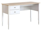 Bureau avec 2 tiroirs en bois Couleuris blanc - Longueur 120 x Profondeur 55 x Hauteur 77 cm UQJB51509