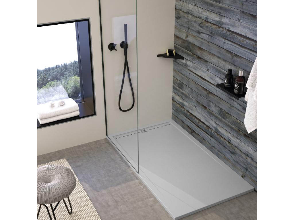 Receveur de douche Gris 7035 finition Lisse Domopure CACH grille de couleur - 210x90 cm VIQL33601