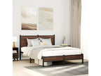 Cadre de lit en métal avec tête de lit chêne marron 137x190 cm UKCL04138