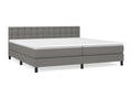 Lit à sommier tapissier avec matelas Gris foncé 200x200cm Tissu FZDV90141