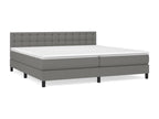 Lit à sommier tapissier avec matelas Gris foncé 200x200cm Tissu FZDV90141