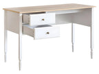 Bureau avec 2 tiroirs en bois Couleuris blanc - Longueur 120 x Profondeur 55 x Hauteur 77 cm UQJB51509