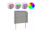 Tête de lit à LED Gris clair 103x16x118/128 cm Tissu FEWH28272