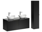 Ensemble meuble double vasque 120cm et colonne Éros Noir KUXE81953