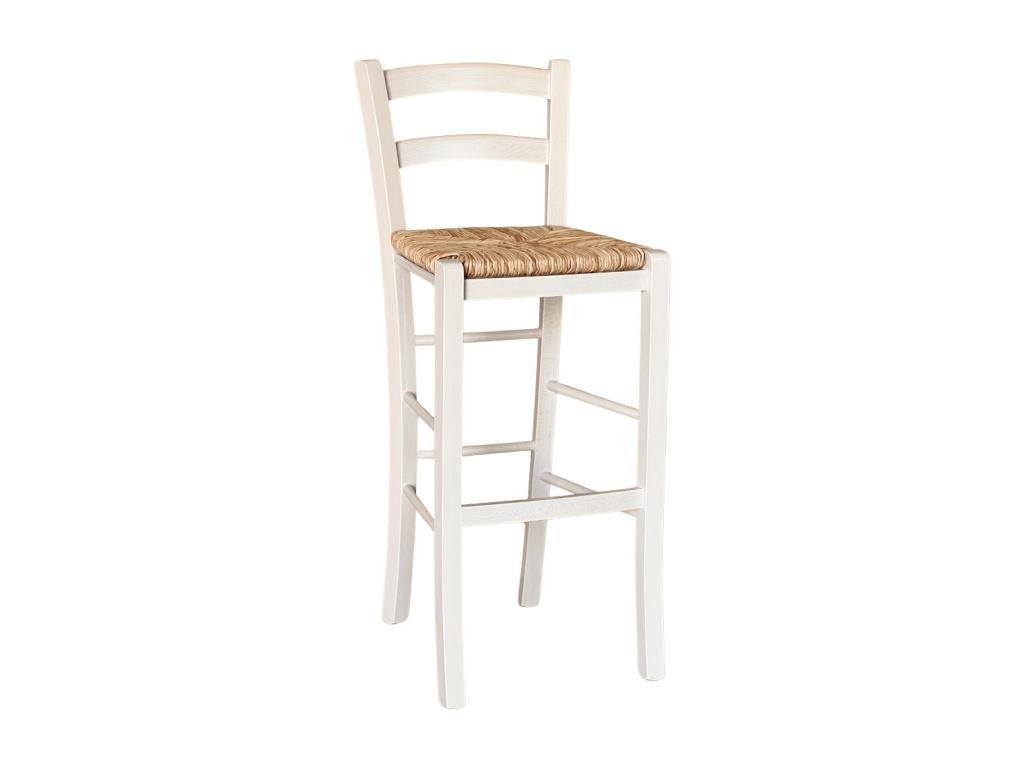Tabouret haut en bois blanc 73 cm Style rustique pour la maison et le bar SFUW45380