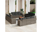 Salon de jardin avec coussins 13 pièces gris résine tressée NJBK64306