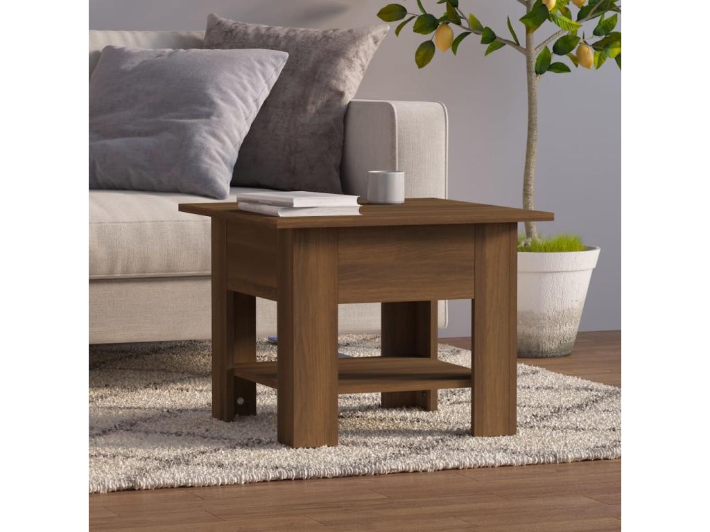 Table basse Chêne marron 55x55x42 cm Aggloméré