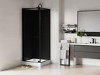 Cabine de douche installation réversible - Hauteur ajustable - Noir - L80 x l80 x H213/232 cm - Laviecasa PTUU74286
