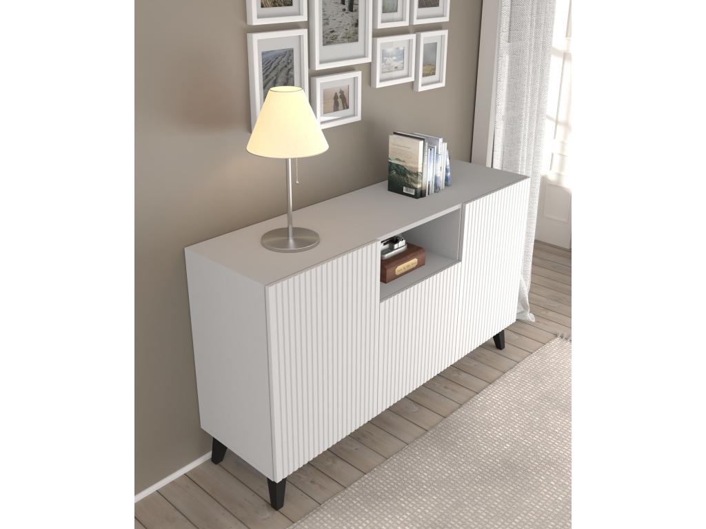 Commode Laviecasa B 150 cm 2D1DM blanc mat pieds noirs WUKX10342