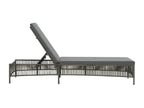 Chaise longue avec coussin Résine tressée Gris IACY28859
