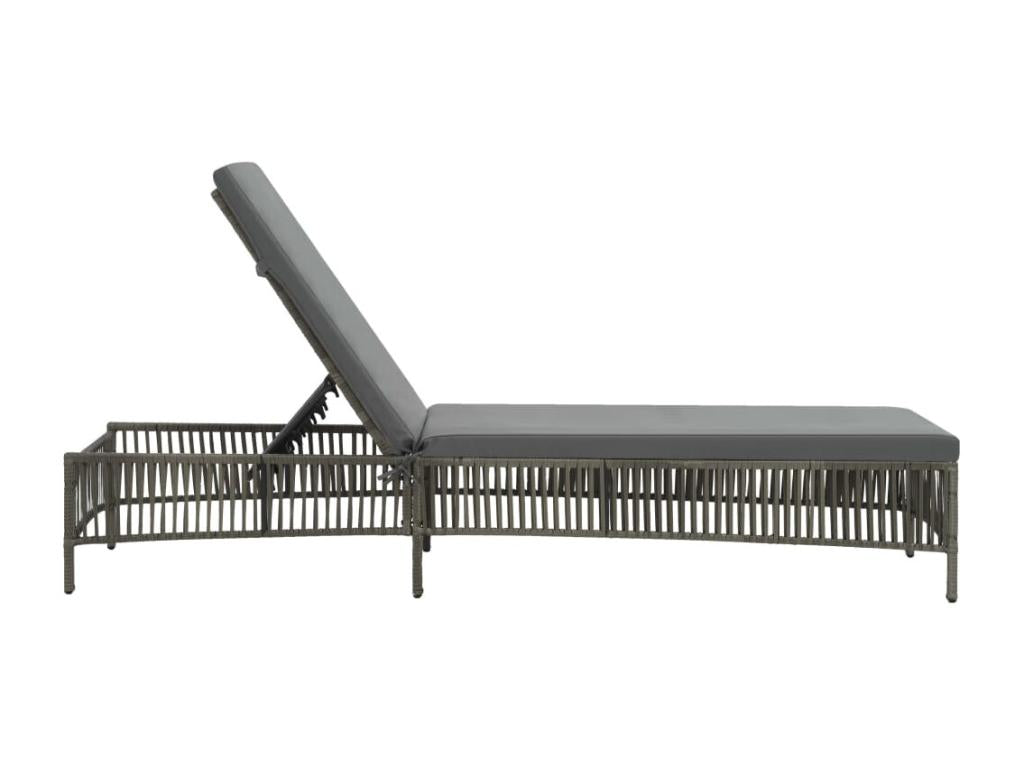Chaise longue avec coussin Résine tressée Gris IACY28859
