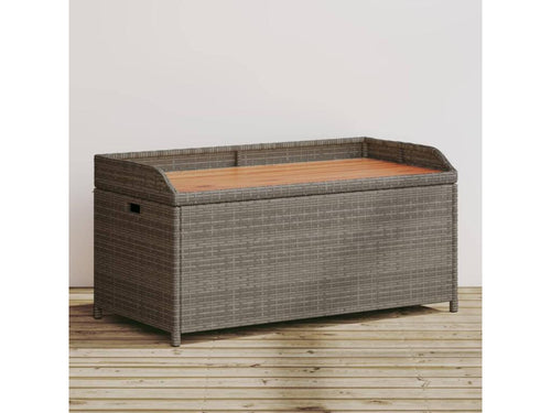 Banc de rangement gris résine tressée et bois d'Chicyla HXKW48425