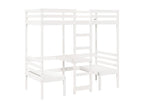 Lit mezzanine avec bureau et chaises blanc 80x200 cm pin massif ATML56748