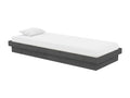 Cadre de lit sans matelas gris bois massif SJWK17382