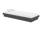 Cadre de lit sans matelas gris bois massif SJWK17382