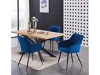 Lot de 6 chaises de salle à manger Chicyla - Tapissées de velours avec pieds en métal - Bleu HTFH65920