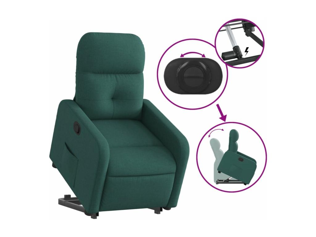 Fauteuil inclinable vert foncé tissu