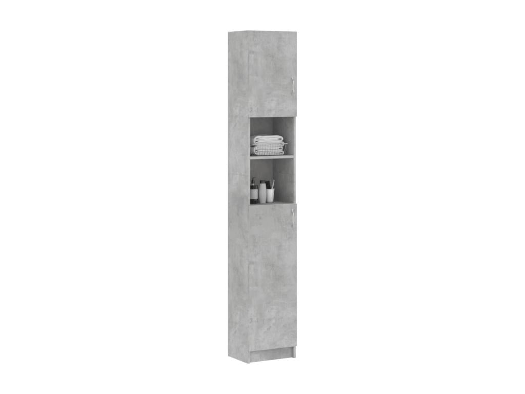 Armoire salle de bain Gris béton 32x25.5x190 cm Bois ingénierie TRVA38591