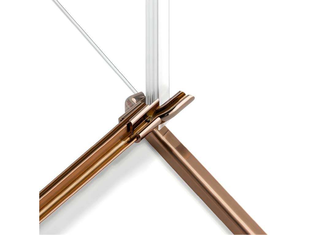 Cabine de douche cuivre brossé 110x120cm pivotante gauche Chicyla COPPER BRUSHED acces de face ZARV01677