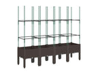 Jardinière avec treillis marron 160x40x142,5 cm PP FSCS85657