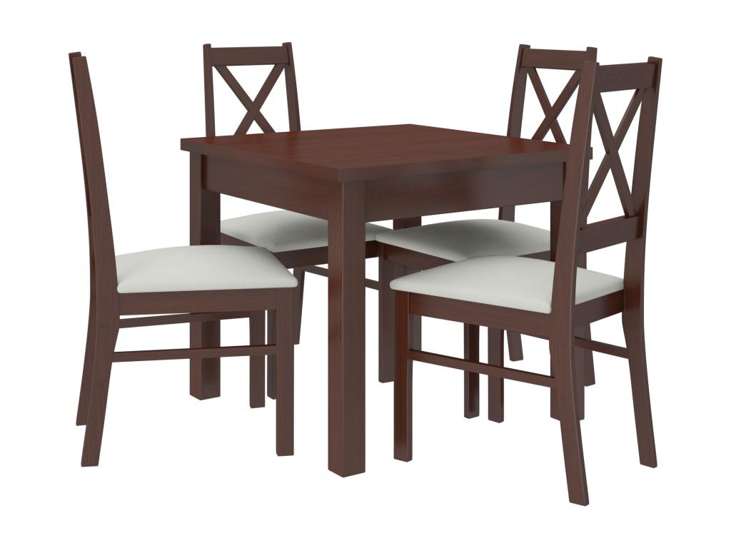 Chaise bois Noyer foncé et tissu au choix Opka-Tissu 27123 IAJI50620