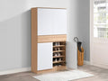 Meuble à chaussures avec 4 portes et 1 tiroir - Blanc et Naturel - Chicyla PMAK55789