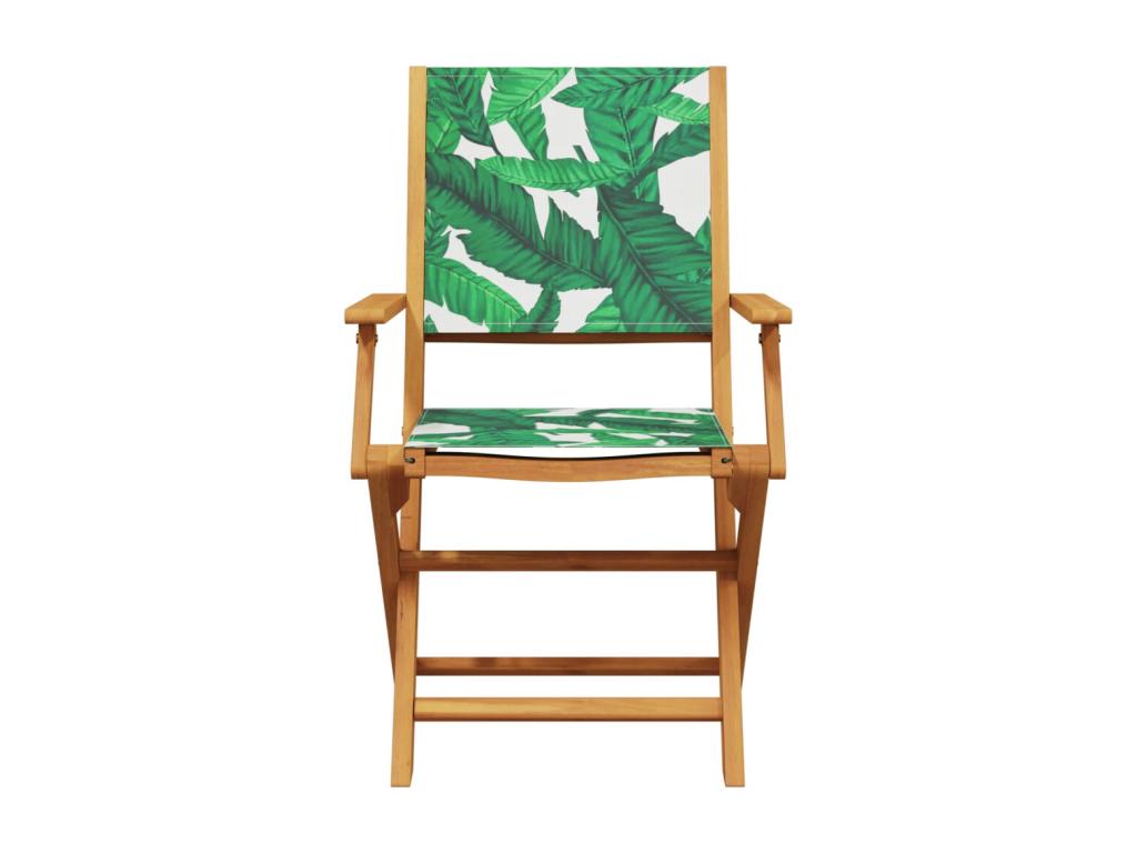 Ensemble de Chicyla 3 pcs motif de feuilles tissu et bois massif VDAO79808