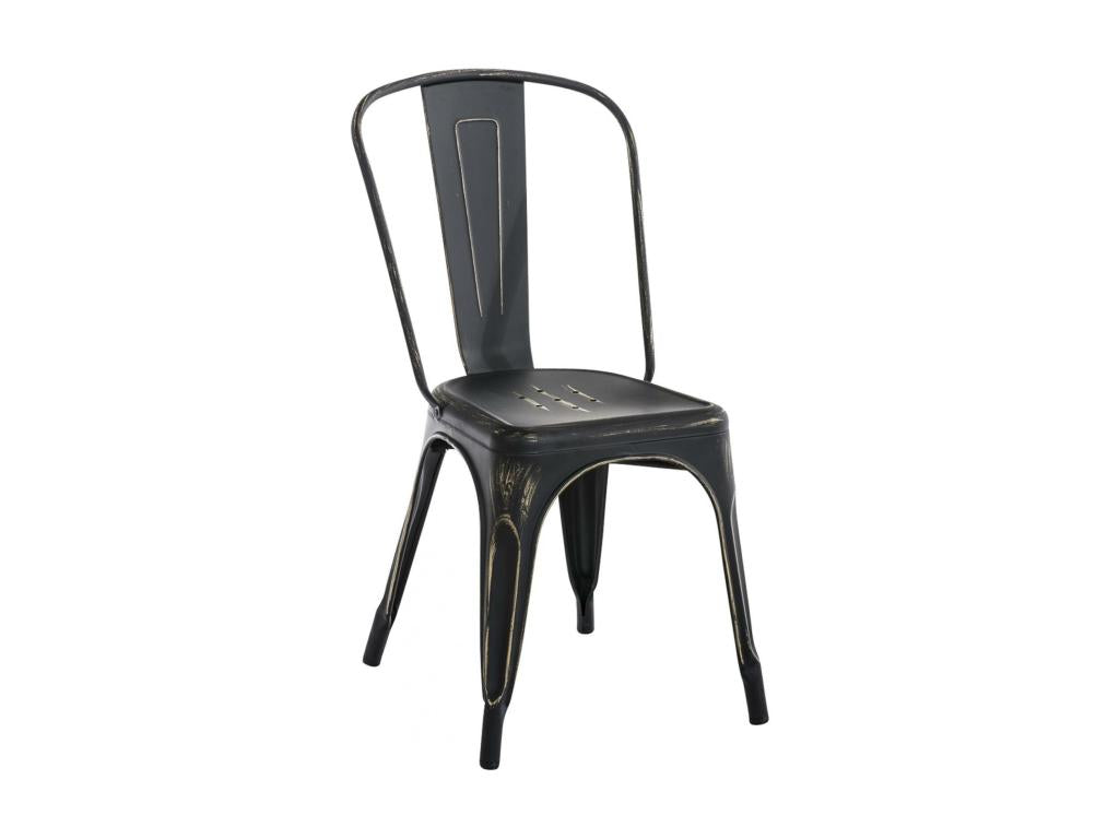 Chaise de bistrot - Métal / Métal - Noir-Or - Chicyla AHGY07618