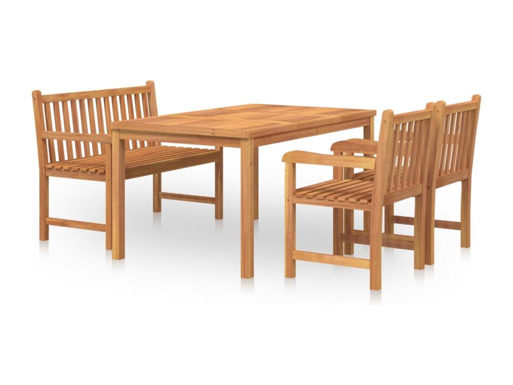 Ensemble à manger de jardin 4 pcs Bois de teck massif DLFU14521