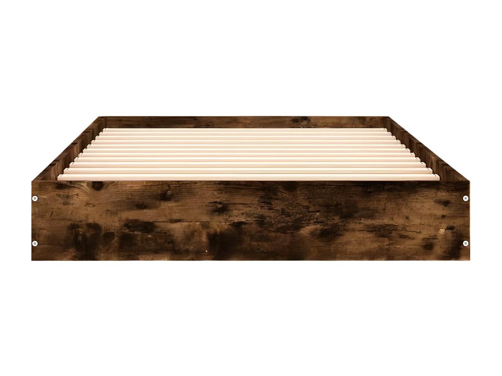 Cadre de lit chêne fumé 75x190 bois d'ingénierie ZZOF29693
