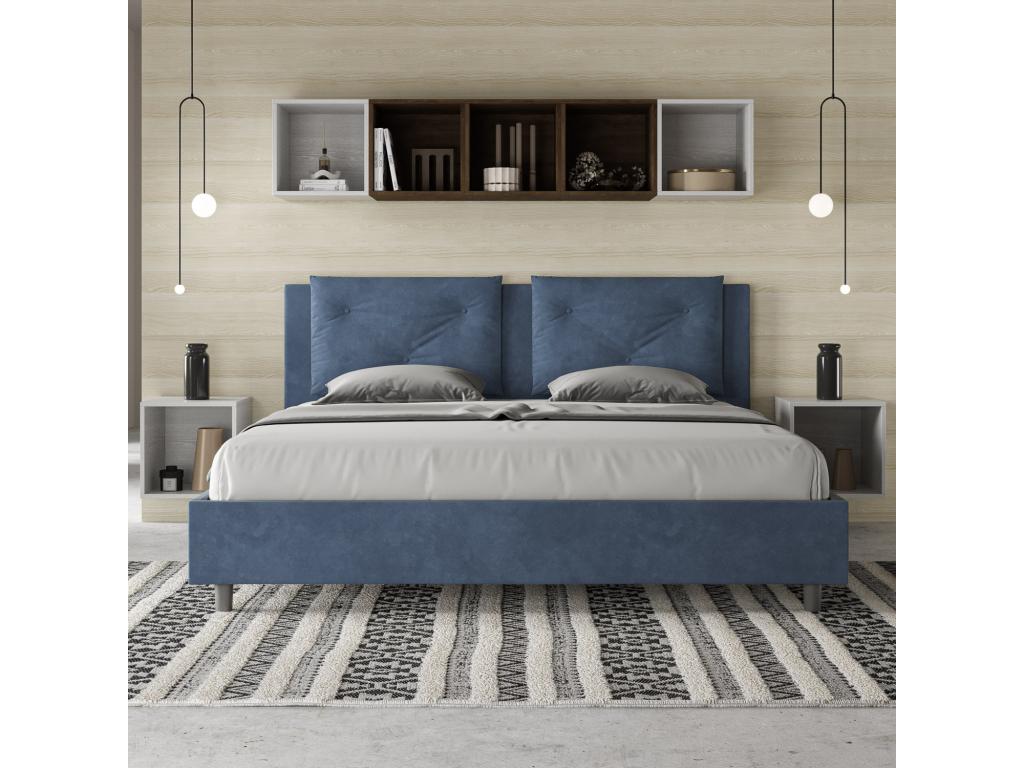 Lit Chicyla size coffre rembourré 200x210 microfibre bleu Chicyla TWLR79966