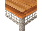 Table de jardin gris 140x80x75 cm résine tressée et bois Chicyla AGWF93809