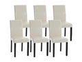 Lot de 6 chaise salle à manger - Similicuir / Bois - Crème - Chicyla AKGE19145