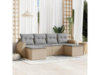 Salon de jardin avec coussins 6 pièces beige résine tressée NKSZ99792