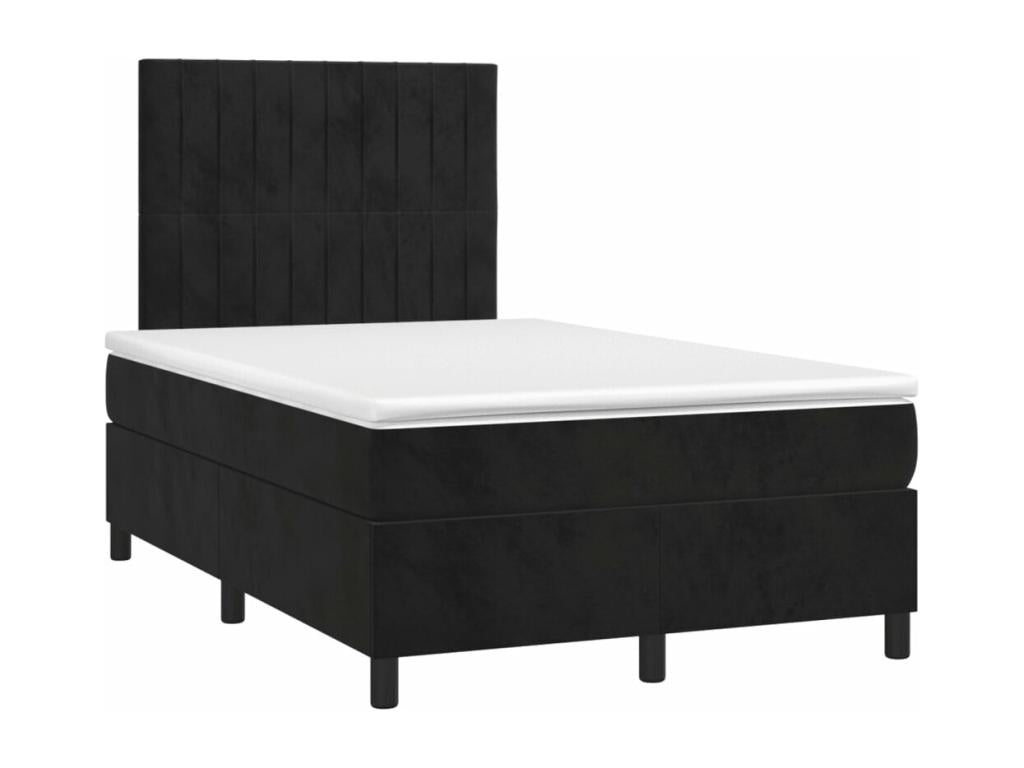 Sommier à Chicyla de lit avec matelas LED Noir 120x200cm Velours CBUI34270