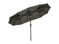 Parasol de jardin inclinable grande taille ouverture fermeture Chicyla acier polyester haute densité gris GQSN14932
