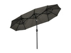 Parasol de jardin inclinable grande taille ouverture fermeture Chicyla acier polyester haute densité gris GQSN14932