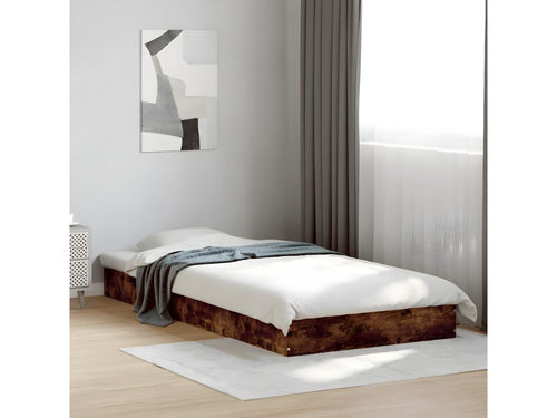 Cadre de lit chêne fumé 75x190 bois d'ingénierie ZZOF29693