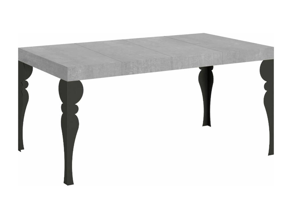 Table extensible 90x130/234 cm Paxon Premium Gris Béton cadre Anthracite CMKF07444