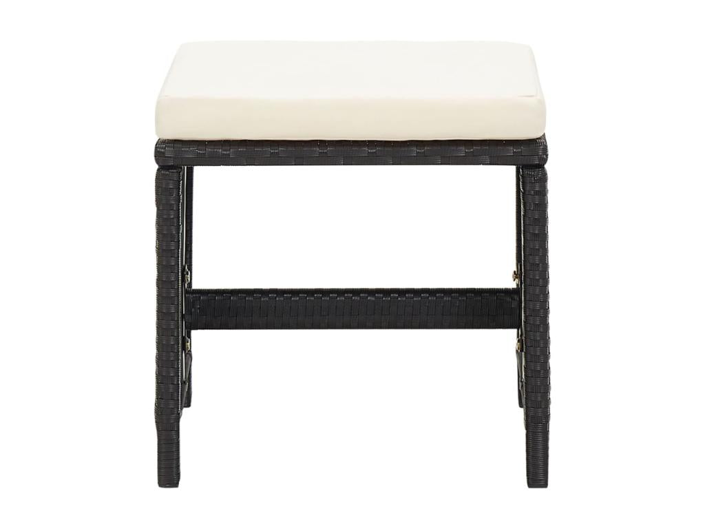 Ensemble à manger de jardin coussins 9pcs Résine tressée Noir LZVI41993