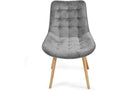 Lot de 4 chaises de salon salle à manger pied en bois et velours gris 01 0000739 HWWE81539